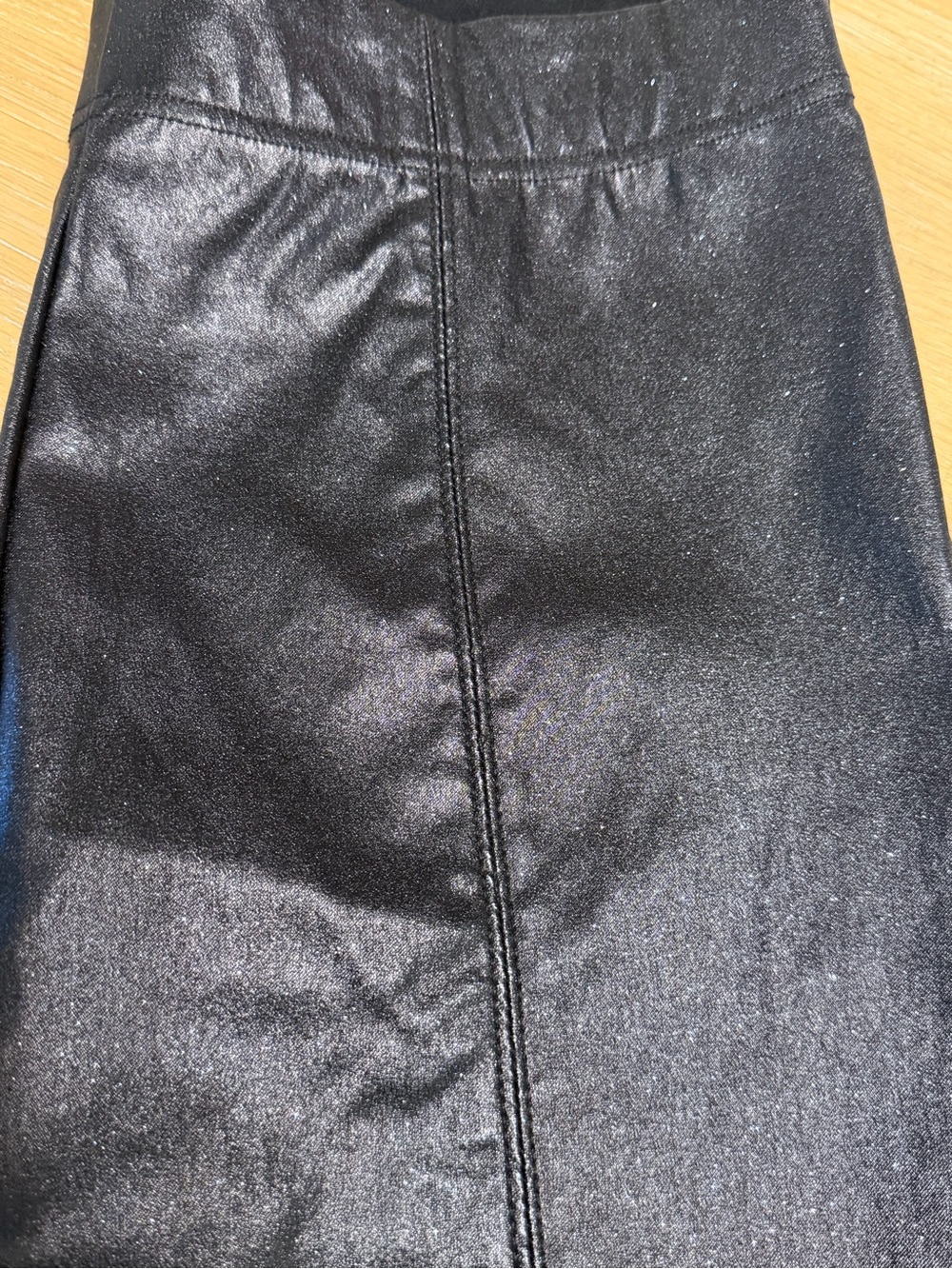 Sleek HUE Black Coated High Rise Cigarette Pants L NWT - Picture 5 of 8